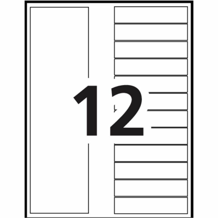 Avery Ready Index Table of Content Dividers - 72 x Divider(s) - 12 Printed Tab(s) - Digit - 1-12 - 12 Tab(s)/Set - 6 / P