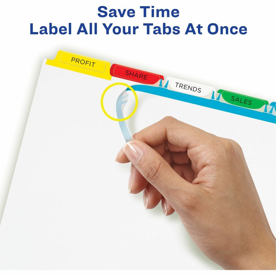 Avery® Index Maker Index Divider - 25 x Divider(s) - 5 Tab(s) - 5 - 5 Tab(s)/Set - 8.5" Divider Width x 11" Divider Leng