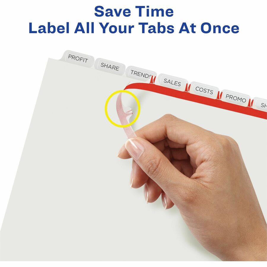 Avery® Index Maker Index Divider - 40 x Divider(s) - 8 - 8 Tab(s)/Set - 8.5" Divider Width x 11" Divider Length - 3 Hole