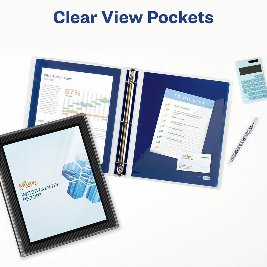 Avery® Flexi-View 3 Ring Binder - 1" Binder Capacity - Letter - 8 1/2" x 11" Sheet Size - 175 Sheet Capacity - 1 2/5" Sp