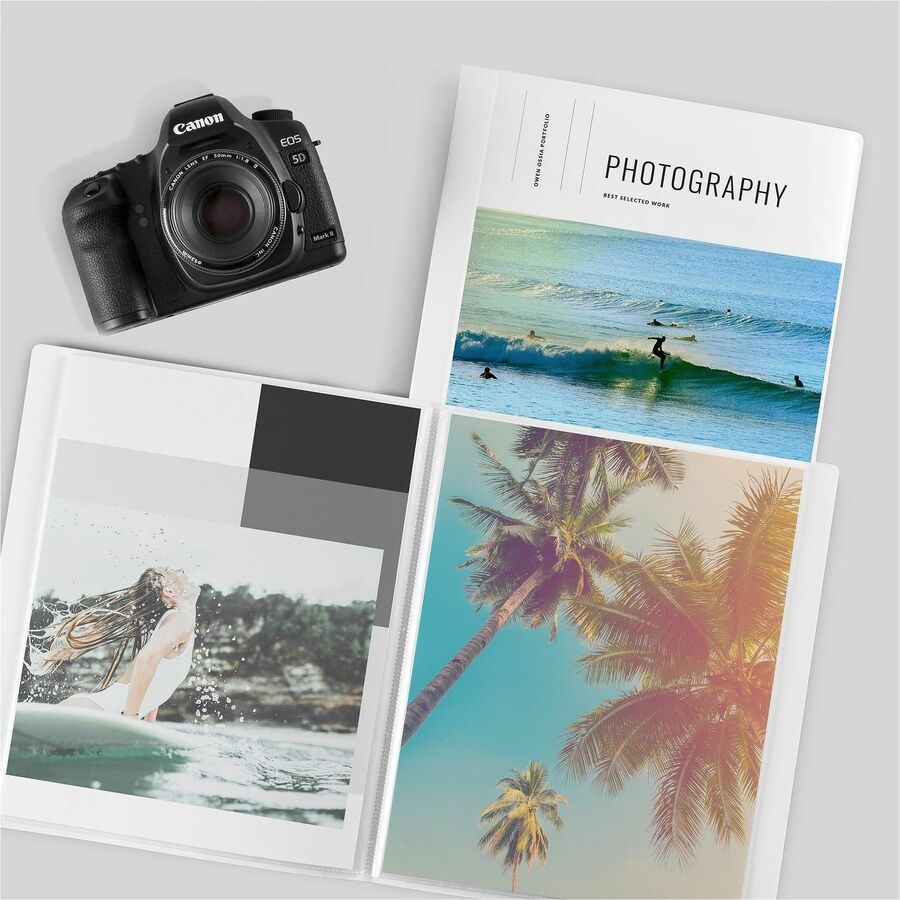 Avery® White Presentation Book - Letter - 8 1/2" x 11" Sheet Size - 24 Sheet Capacity - Pocket: Internal - Polypropylene