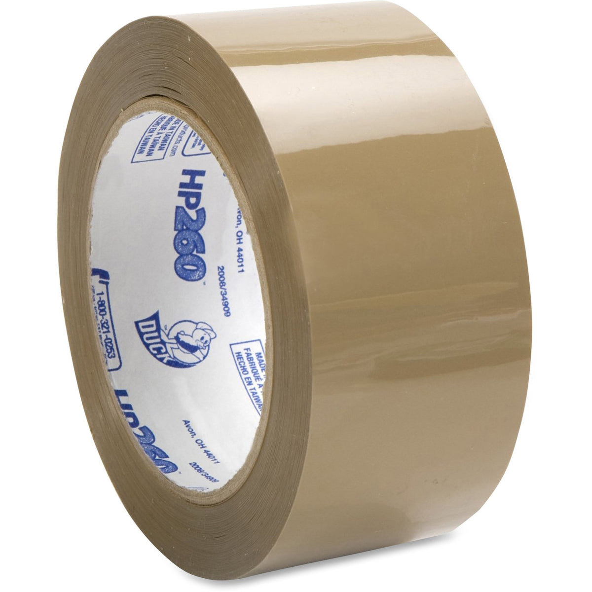 Duck Brand HP260 Packing Tape - 60 yd Length x 1.88" Width - 3" Core - Tan - 3.10 mil - Acrylic Backing - UV Resistant -