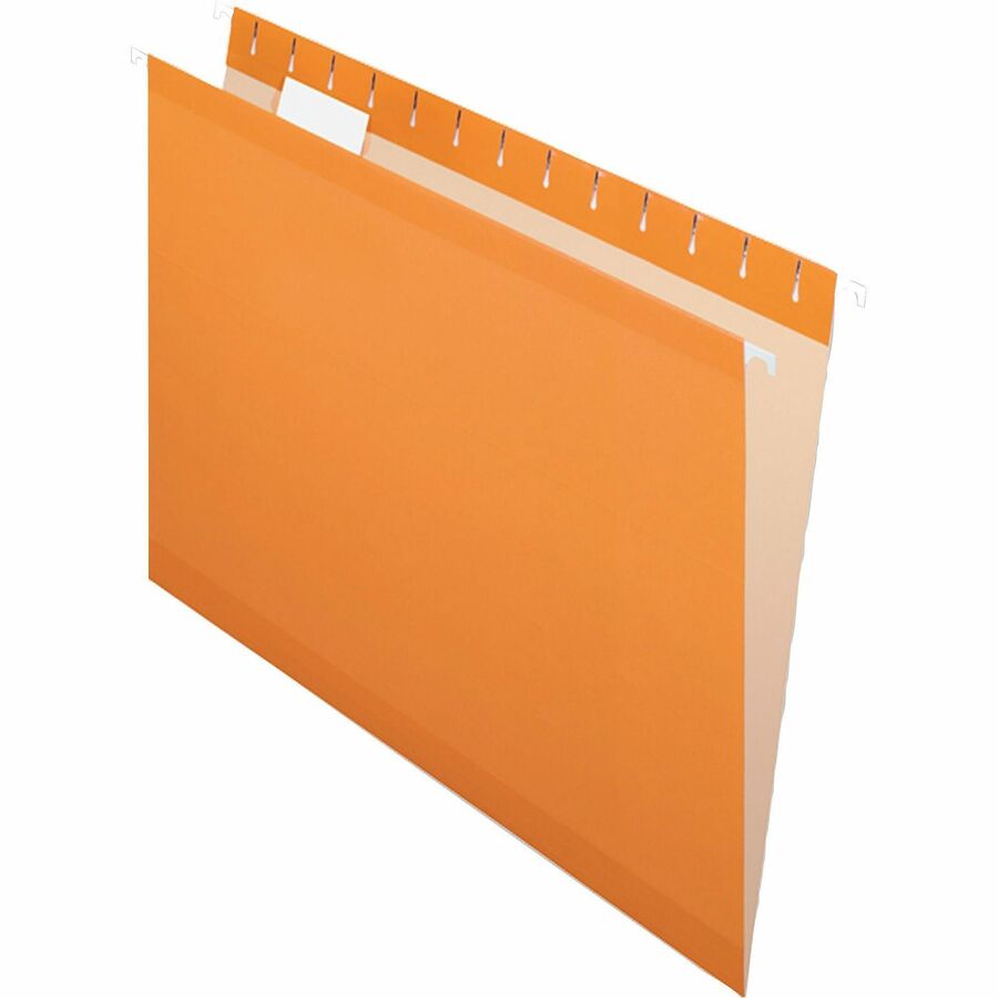 Pendaflex 1/5 Tab Cut Letter Hanging Folder - 8 1/2" x 11" - Orange - Reinforced - 10% Recycled - 25 / Box