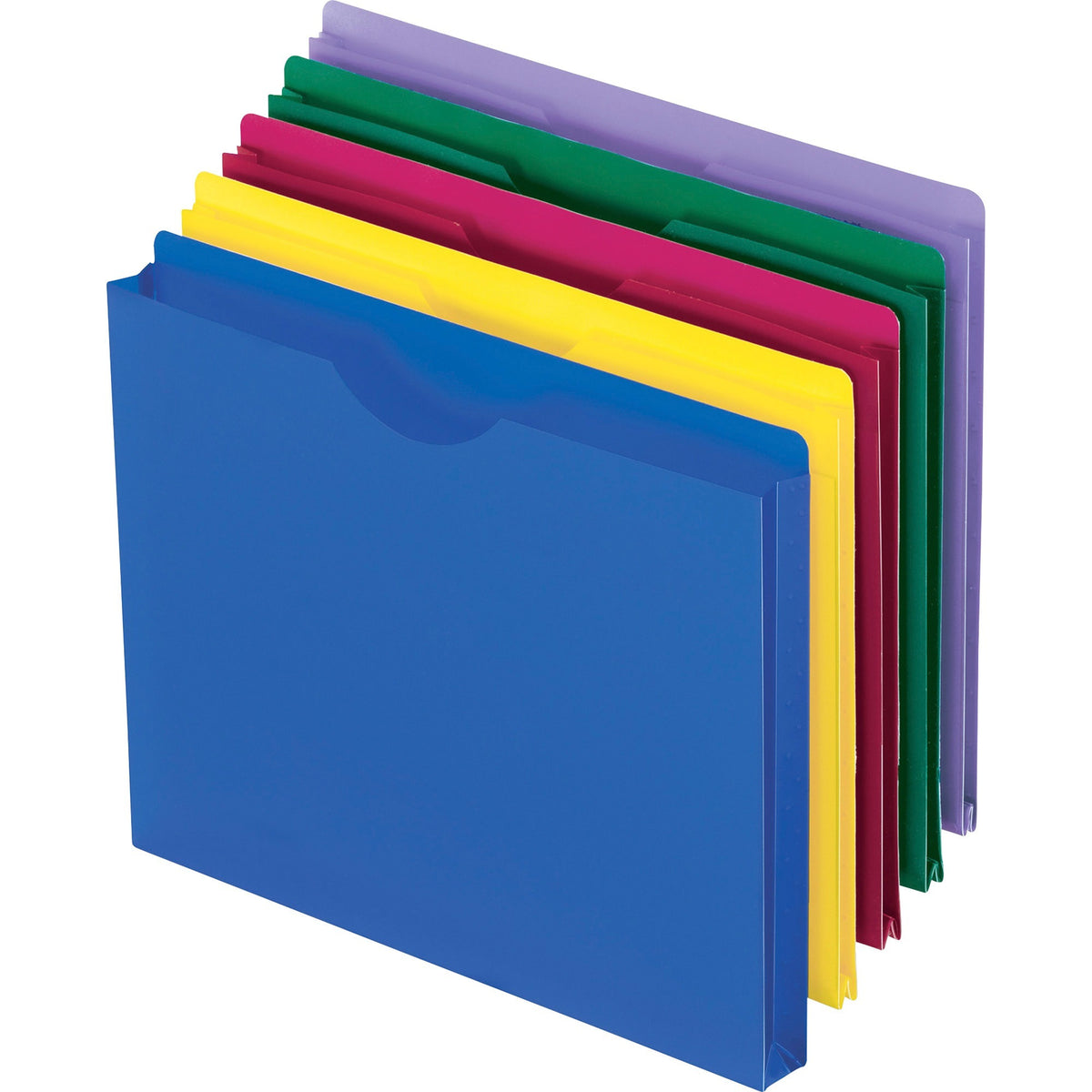 Pendaflex Letter File Jacket - 8 1/2" x 11" - 1" Expansion - Poly - Assorted - Tear Resistant, Water Resistant, Transluc