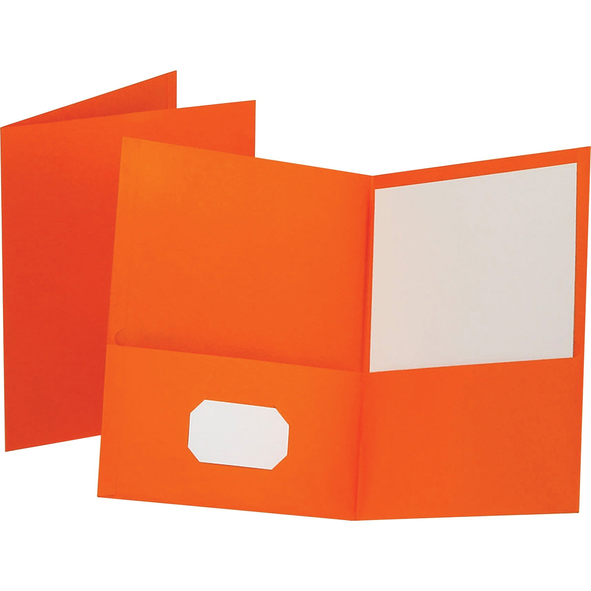 Oxford Letter Recycled Pocket Folder - 8 1/2" x 11" - 100 Sheets Capacity - 2 Internal Pocket - Leatherette - Orange - T