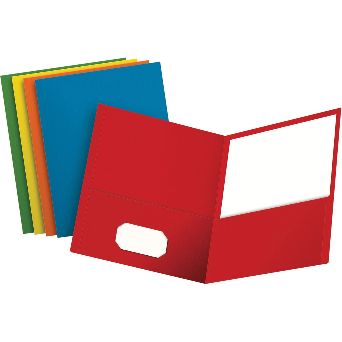 Oxford Letter Recycled Pocket Folder - 8 1/2" x 11" - 100 Sheets Capacity - 2 Internal Pocket - Leatherette - 25 / Box