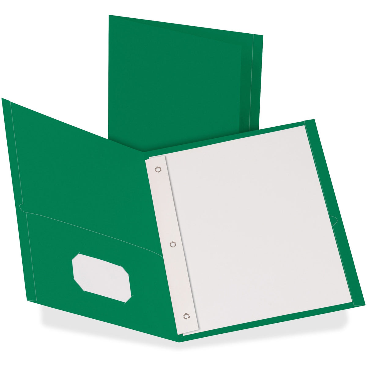 Oxford Letter Recycled Pocket Folder - 8 1/2" x 11" - 3 Fastener - 1/2" for Folder - 2 Inside Front & Back Pocket - Leat