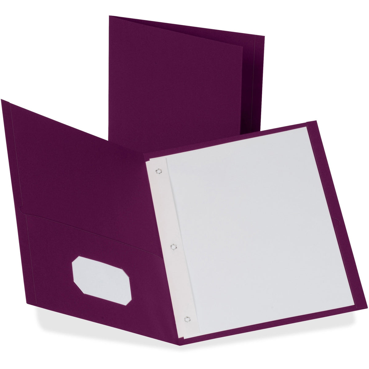 Oxford Letter Recycled Pocket Folder - 8 1/2" x 11" - 3 Fastener - 1/2" for Folder - 2 Inside Front & Back Pocket - Leat