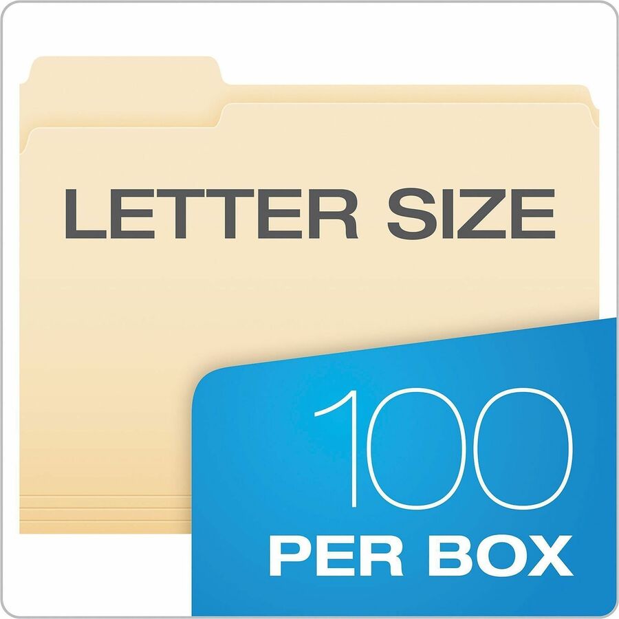 Pendaflex Essentials 1/3 Tab Cut Letter Top Tab File Folder - 8 1/2" x 11" - 3/4" Expansion - 11 pt. - 1 Plys - Manila P