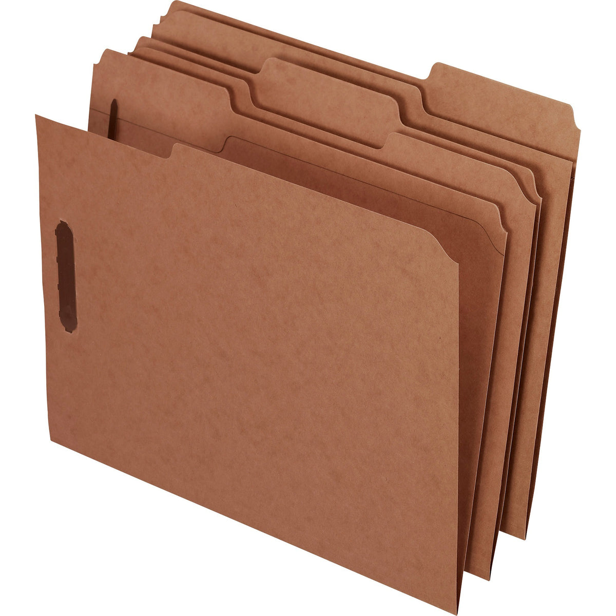 Pendaflex 1/3 Tab Cut Letter Recycled Fastener Folder - 8 1/2" x 11" - 2 Fastener - 2" for Folder - 11 pt. - Kraft - 50