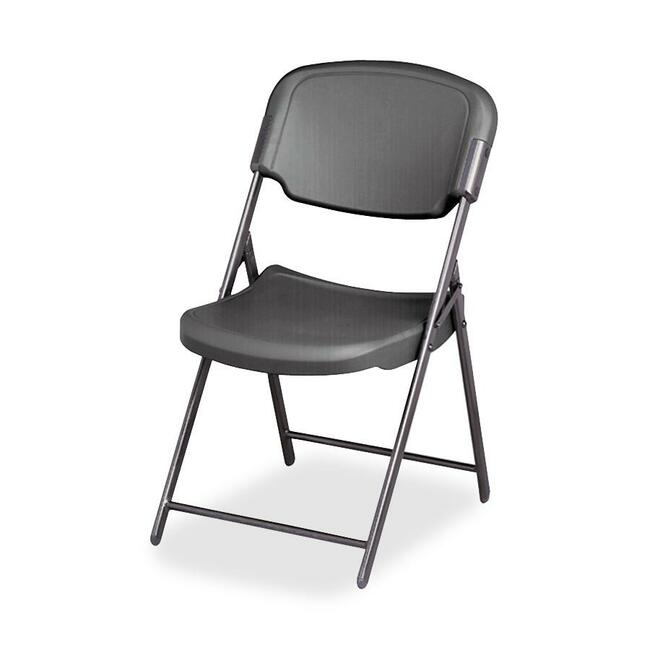 Iceberg Rough 'N Ready Folding Chair - Charcoal Seat Color - Polyethylene Seat Material - Steel Frame Material - Charcoa
