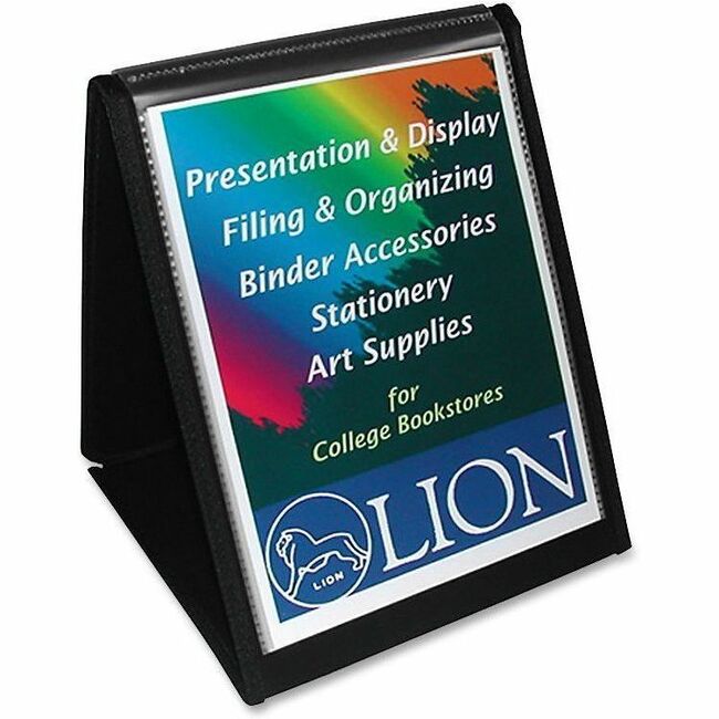 Lion Flip-N-Tell Display Easel Books - Letter - 8 1/2" x 11" Sheet Size - 40 Sheet Capacity - Pocket: 20 - Vertical Orie