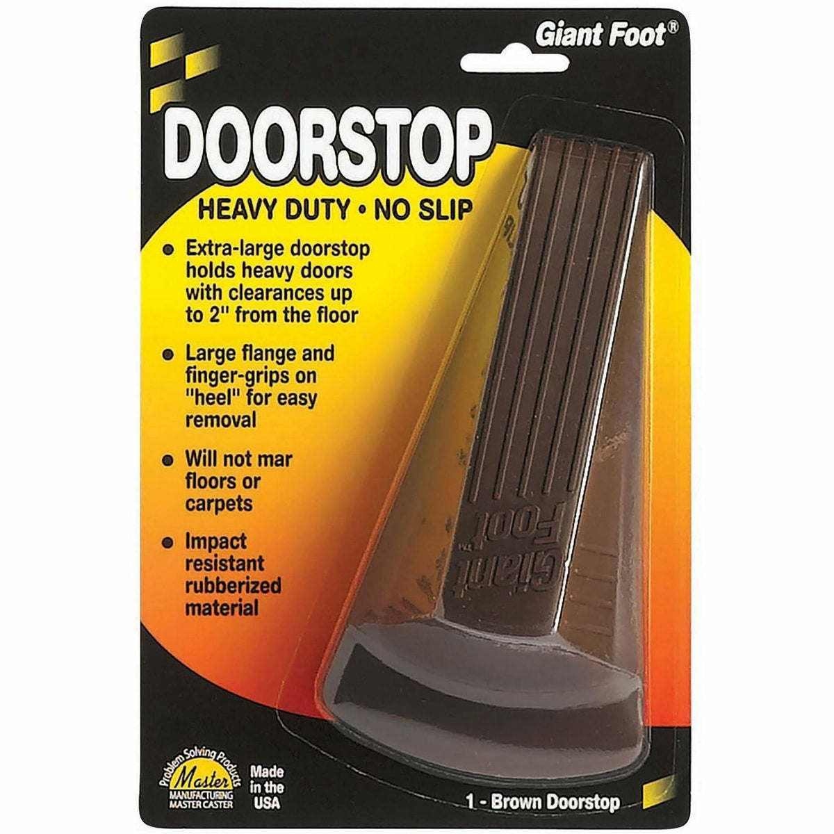 Giant Foot Doorstop - Brown - 2" Door Clearance - Non-skid Base, Prevent Scratches, Impact Resistant, Non-slip, Heavy Du