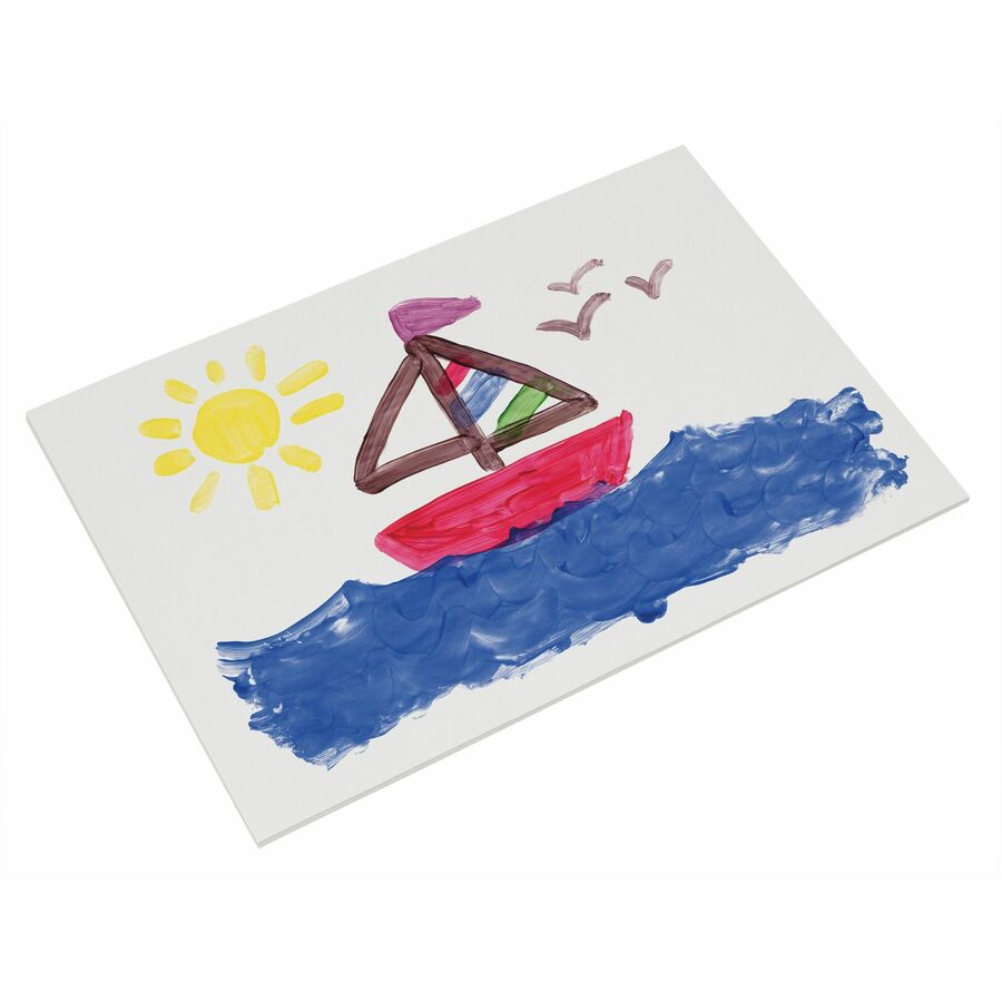 Prang Gloss Coat Fingerpaint Paper - Plain - 22" x 16" Sheet Size - White Paper - Non Absorbant, Resist Bleed-through -
