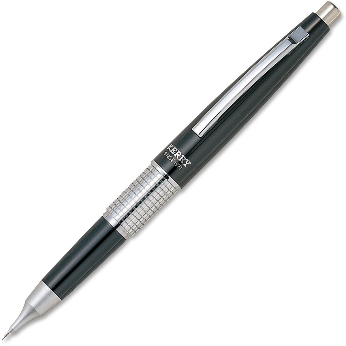 Pentel Sharp Kerry Mechanical Pencil - 0.5 mm Lead - #2 - Refillable - Black Metal Barrel - 1 Each