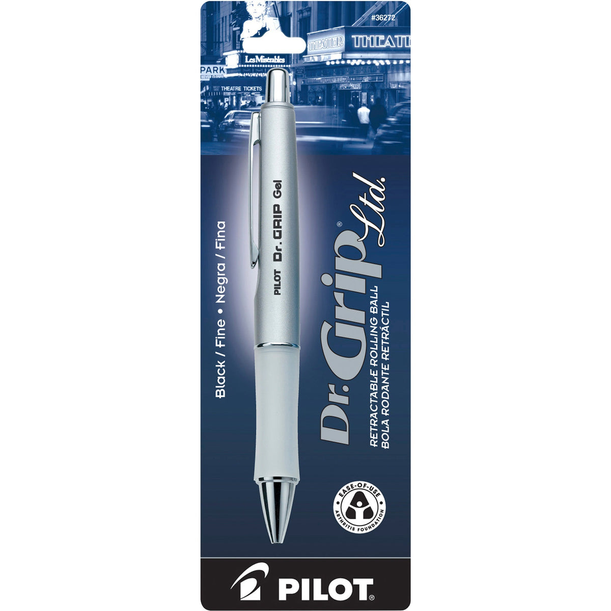 Pilot Dr. Grip Retractable Gel Rollerball Pens - 0.7 mm Fine Pen Point - Refillable - Retractable - Black Ink - Gel-base