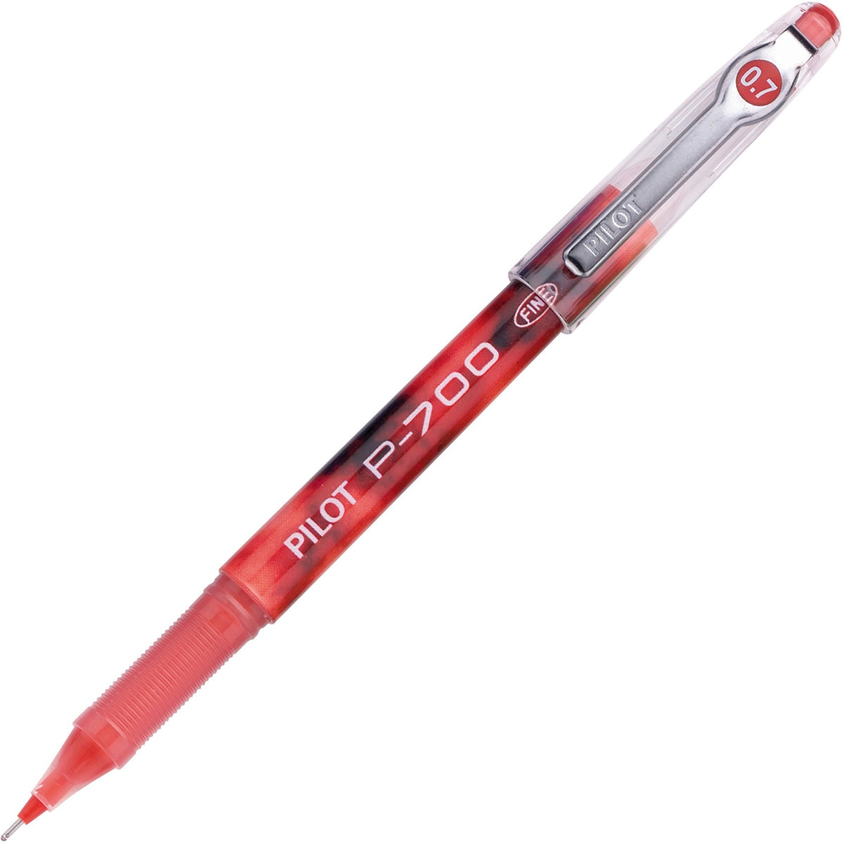 Pilot Precise P-700 Precision Point Fine Capped Gel Rolling Ball Pens - 0.7 mm Fine Pen Point - Red Ink - Gel-based - Re