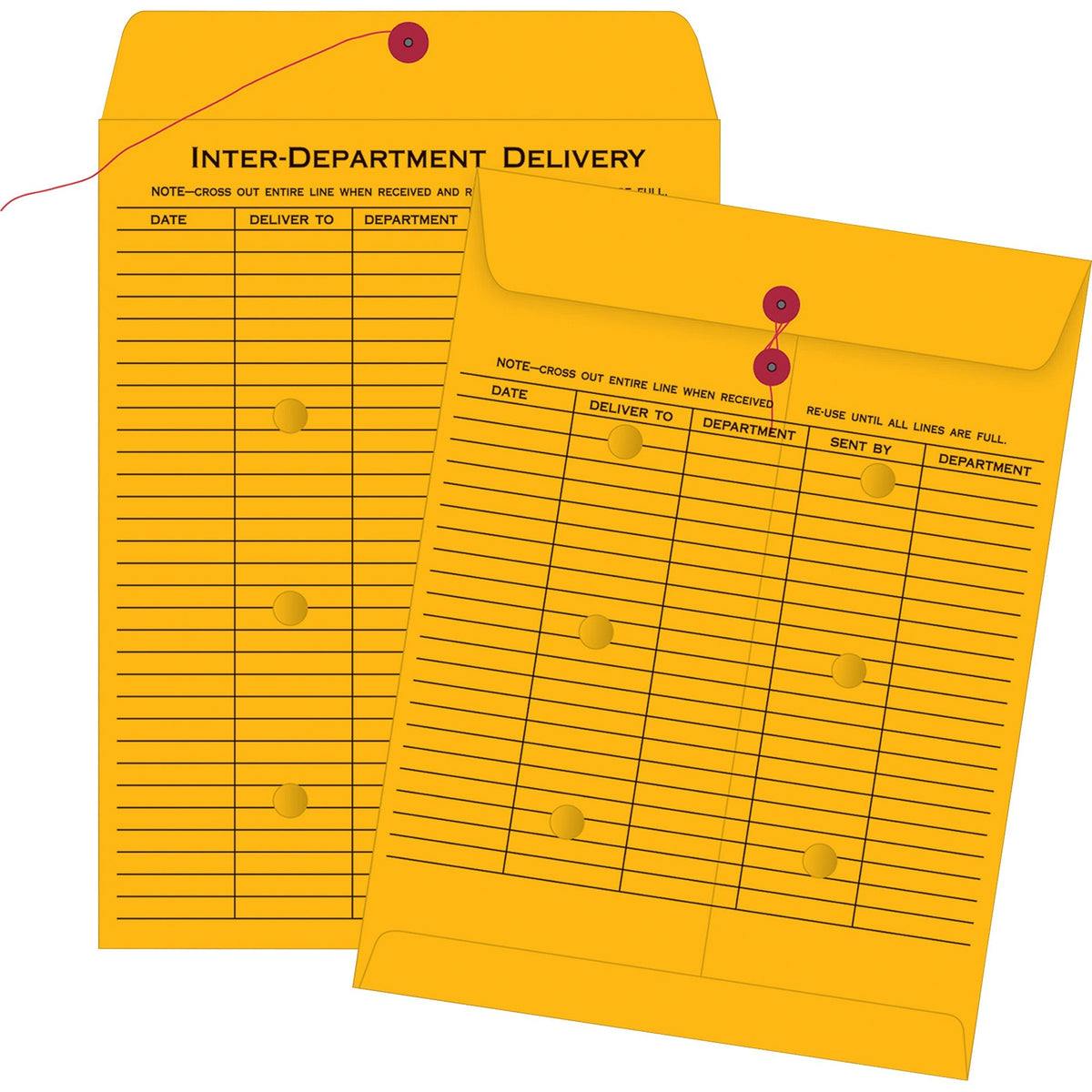 Quality Park 10 x 13 Inter-Departmental Envelopes - Inter-department - 10" Width x 13" Length - 28 lb - String/Button -