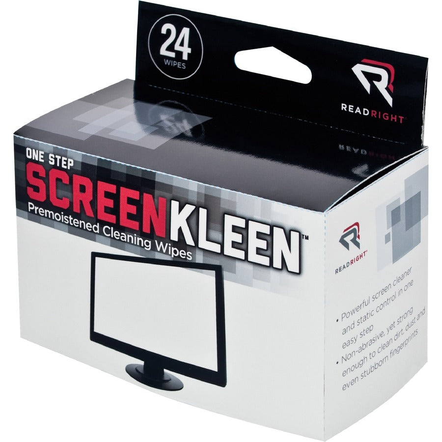 Read Right One Step CRT Screen Cleaning Wipes - 24 / Box