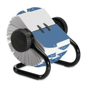 Rolodex Open Classic Rotary Files - 500 Card Capacity - For 2.25" x 4" Size Card - 24 A to Z Index Guide - Black - Metal