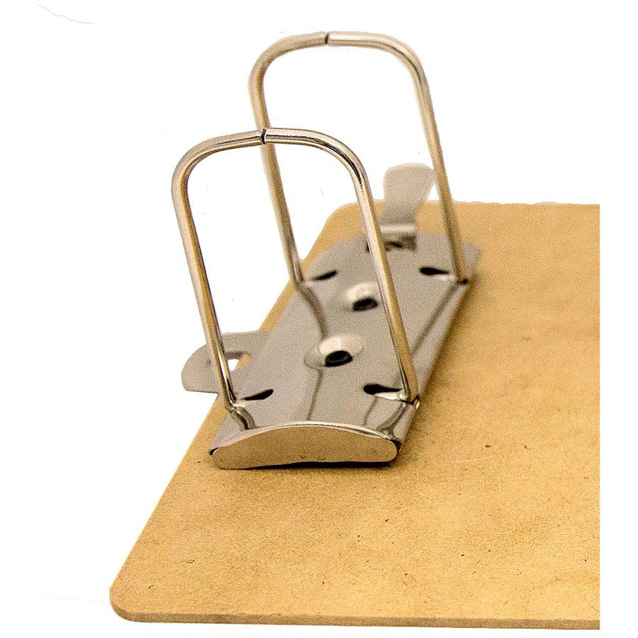 Saunders Lock-O-Matic Dual Arch Ring Archboard - 2.50" Clip Capacity - 9" x 15" Sheet Size - Arch - Hardboard - Brown -