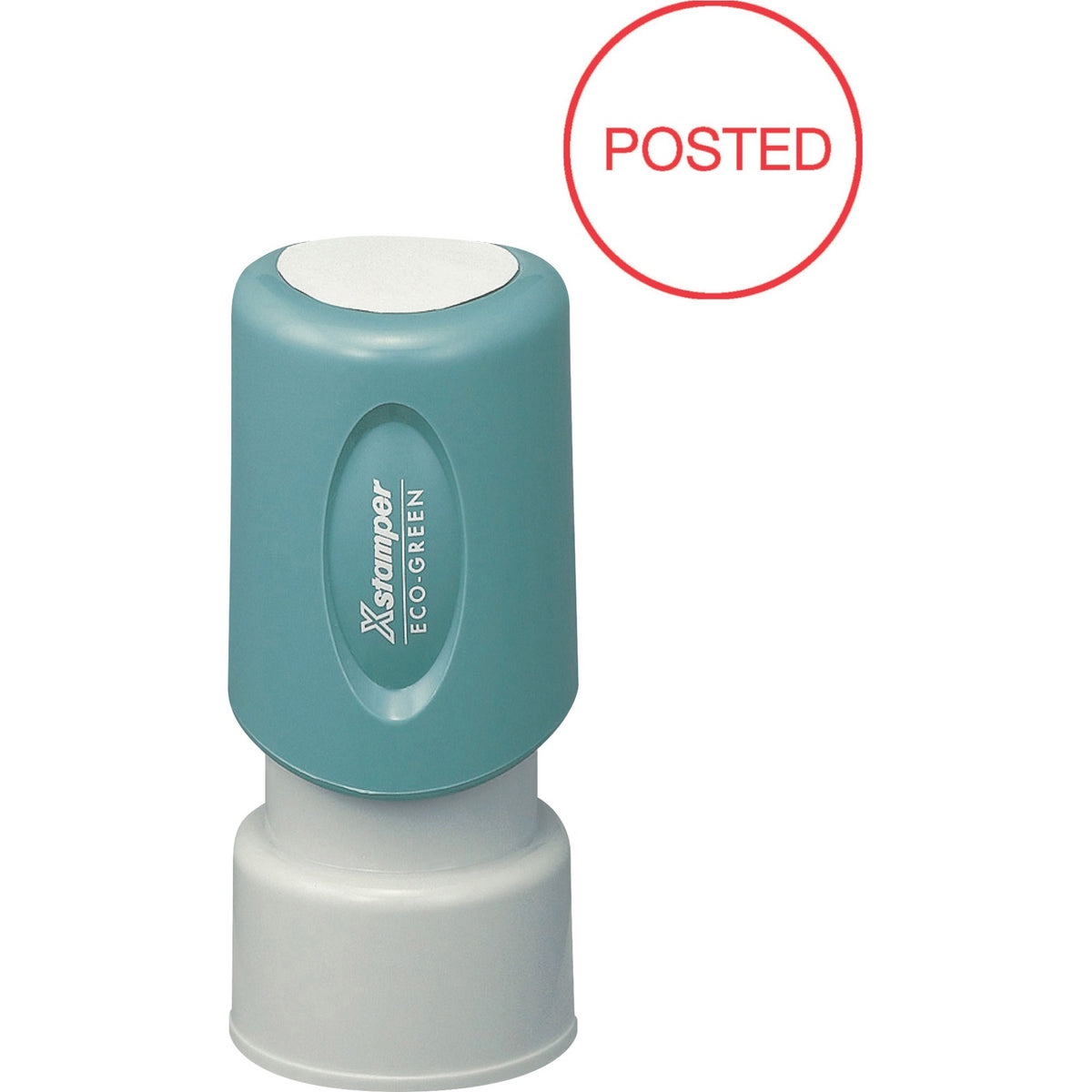 Xstamper Pre-Inked POSTED Stamp - Message Stamp - POSTED - 0.63" Impression Diameter - Red - Recycled - 1 Each