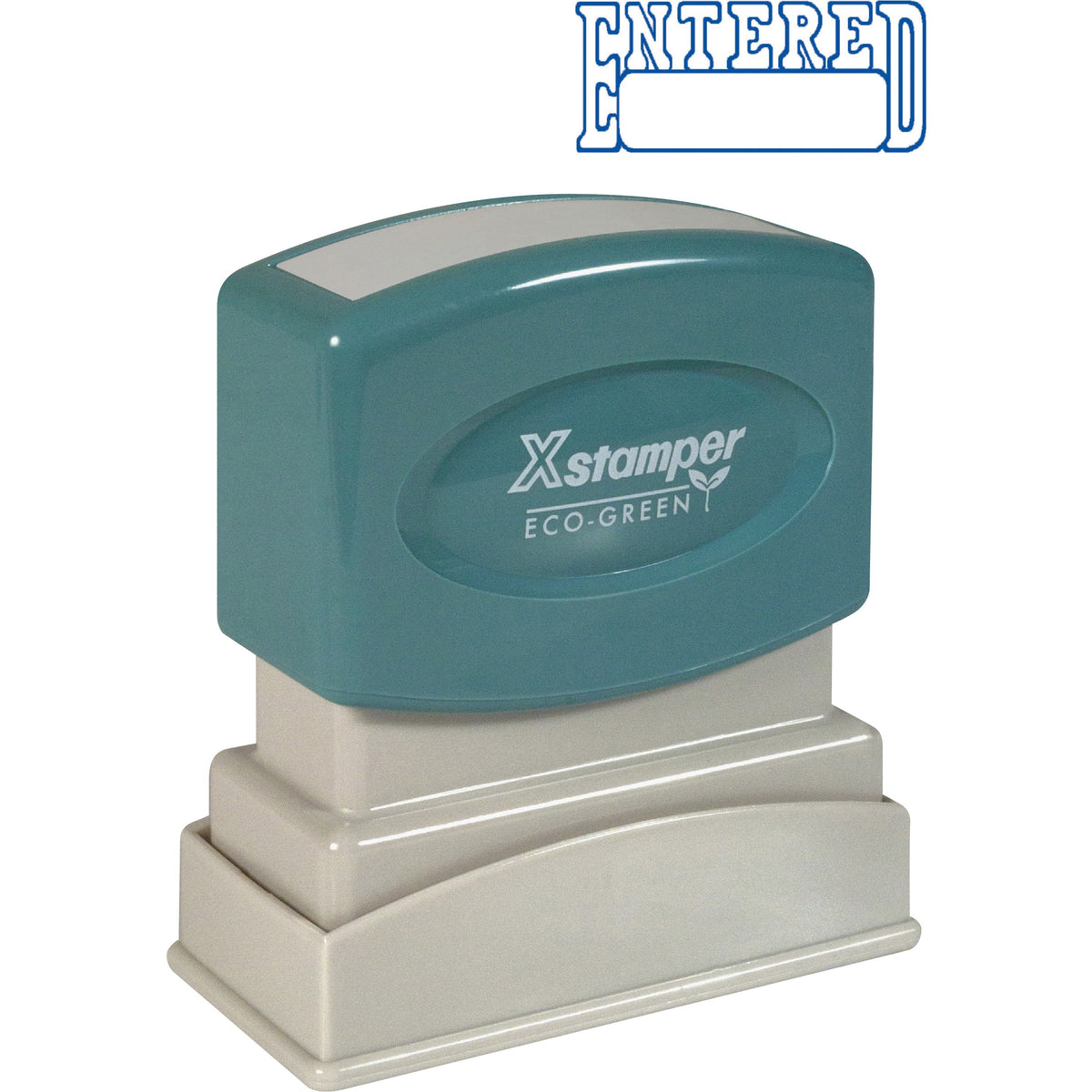 Xstamper ENTERED Open Space Title Stamp - Message Stamp - ENTERED - 0.50" Impression Width x 1.62" Impression Length - 1