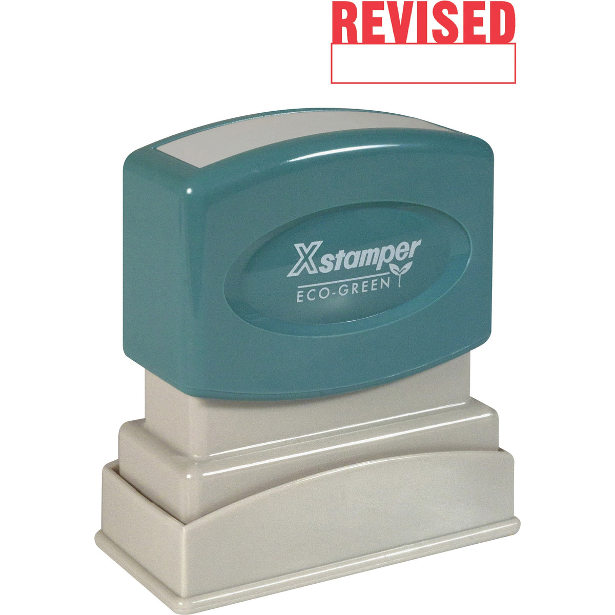 Xstamper REVISED Title Stamp - Message Stamp - REVISED - 0.50" Impression Width x 1.63" Impression Length - 100000 Impre