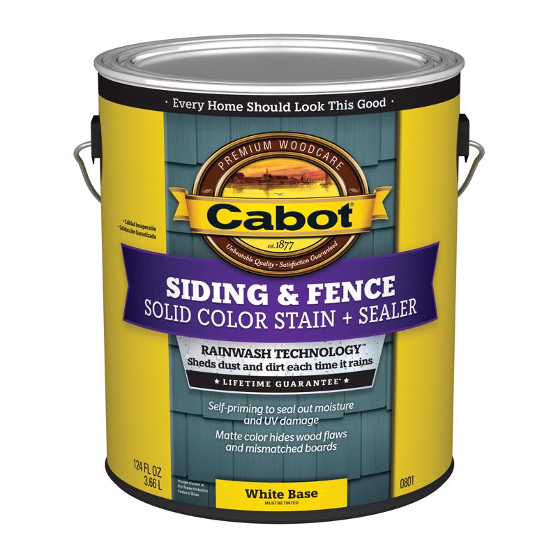 Cabot Siding & Fence Solid Tintable White Base Water-Based Acrylic Stain and Sealer 1 gal