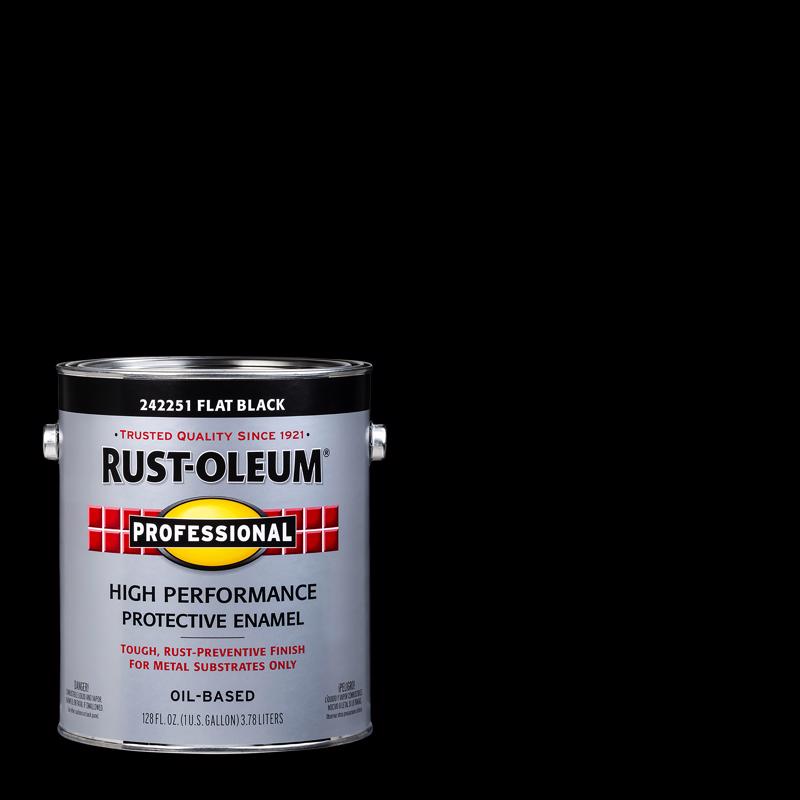 Rust-Oleum Professional Indoor and Outdoor Flat Black Protective Paint 1 gal