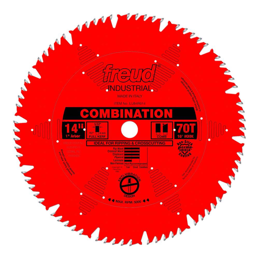 Freud 14 in. D X 1 in. Combination TiCo Hi-Density Carbide Combination Saw Blade 70 teeth 1 pk