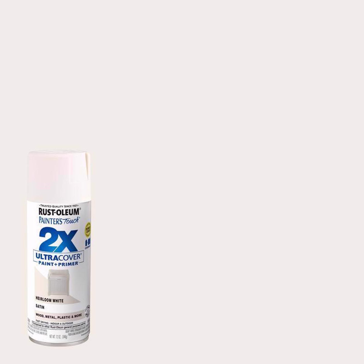 Rust-Oleum Painter's Touch 2X Ultra Cover Satin Heirloom White Paint+Primer Spray Paint 12 oz 334071, Pack of 6