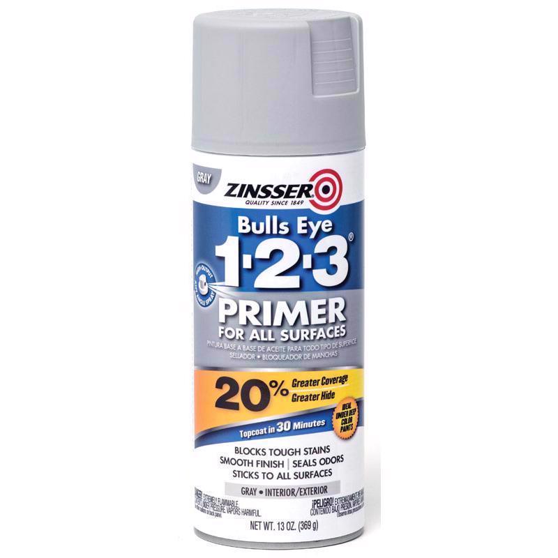 Zinsser Bulls Eye 123 Gray Water-Based Alkyd Primer 13 oz