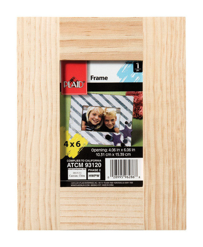 Plaid Natural Brown Wood Picture Frame 0.45 in. H X 7-3/4 in. W