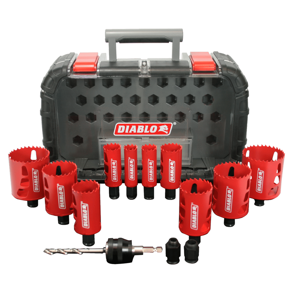 Diablo Snap-Lock Plus Bi-Metal Diablo Mandrel 2-3/8 in. L Hole Saw Kit Arbor Included