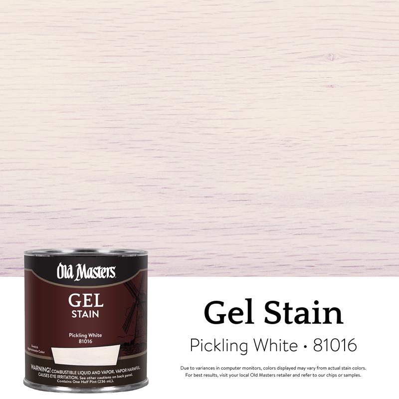 Old Masters Semi-Transparent Pickling White Oil-Based Alkyd Gel Stain 1/2 pt