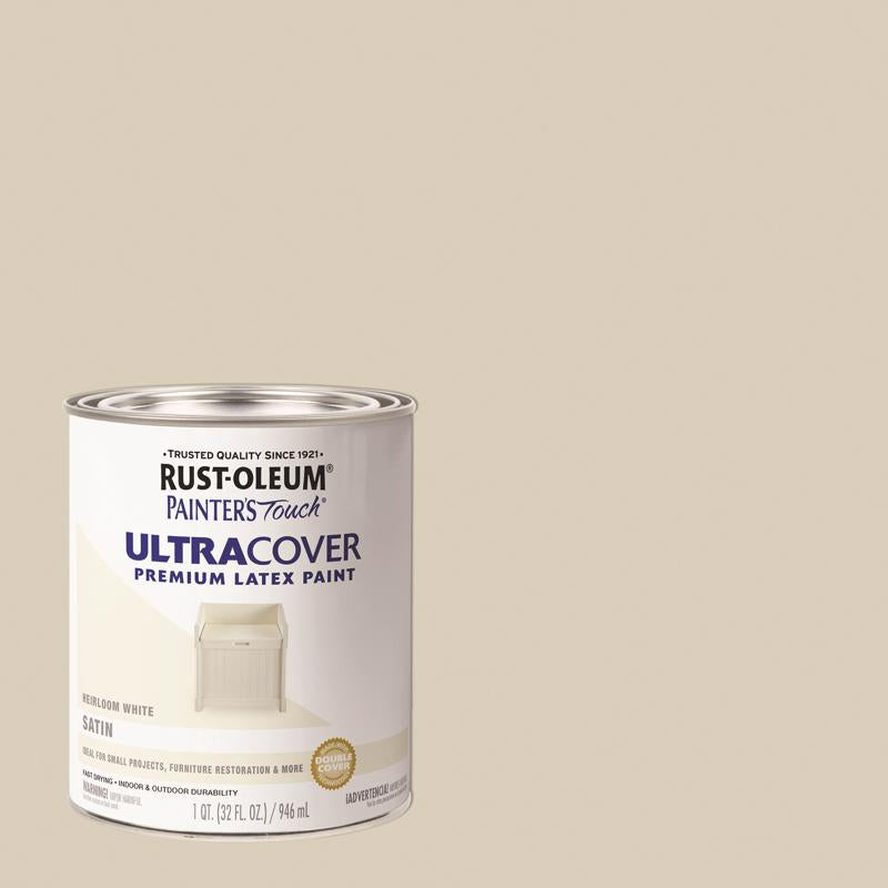 Rust-Oleum Painter's Touch Satin Heirloom White Water-Based Ultra Cover Paint Exterior and Interior