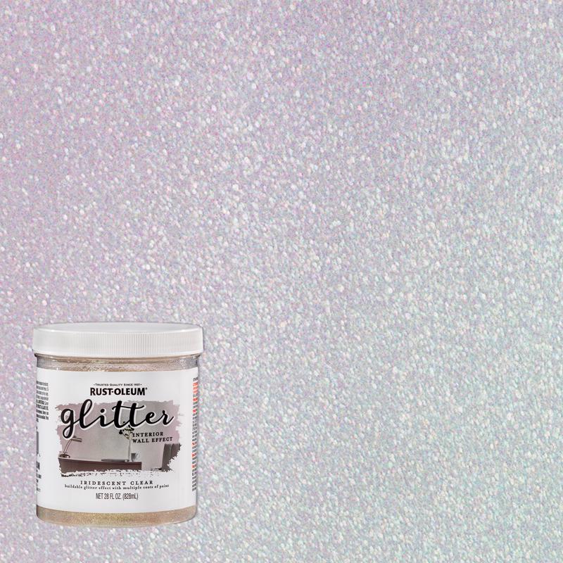 Rust-Oleum Specialty Satin Iridescent Clear Water-Based Glitter Interior Wall Paint Interior 28 oz