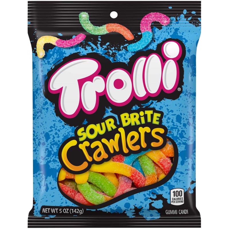 Trolli Sour Brite Crawlers Fruit Gummi Candy 5 oz
