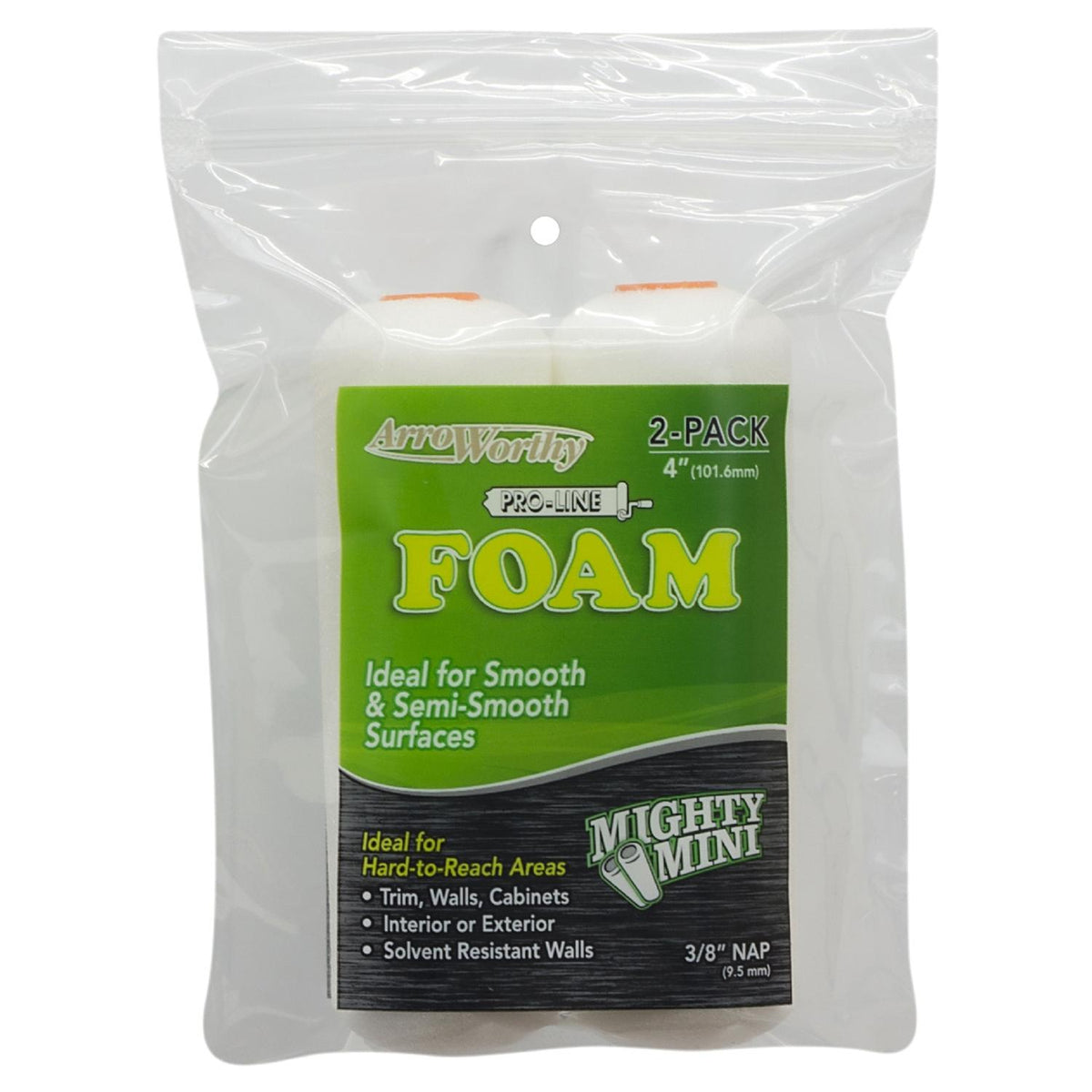 ROLLR CVR FOAM 3/8X4 2PK