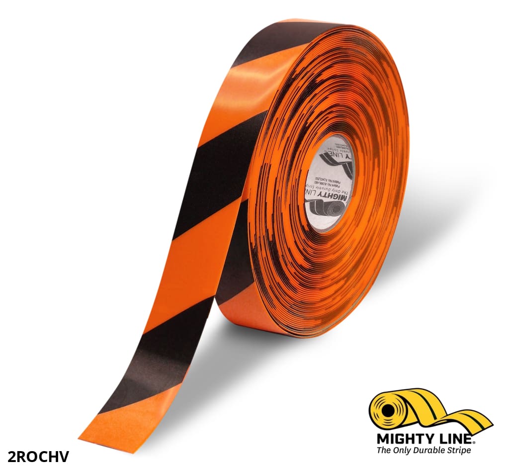 2” Orange Floor Tape with Black Chevrons – 100’ Roll