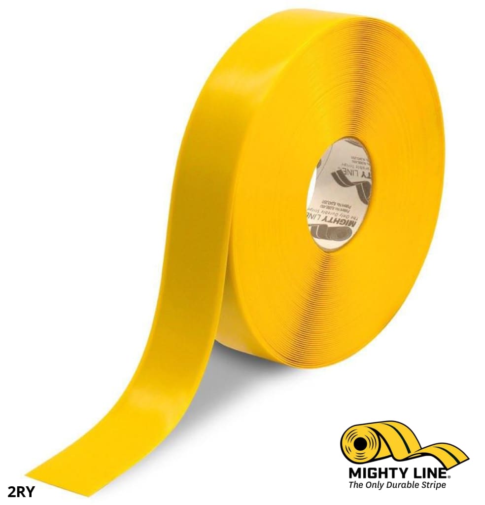 2" YELLOW Solid Color Tape - 100' Roll - Safety Floor Tape