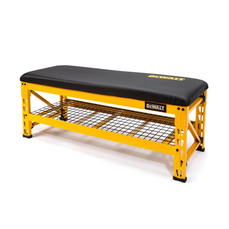 DEWALT Garage Workbench with Wire Grid Storage Shelf