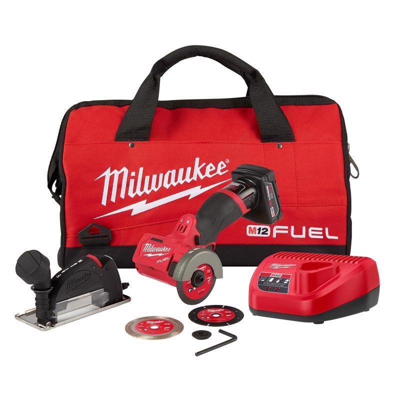 Milwaukee M12 FUEL 3 in. Cordless Brushless Compact Cut-Off Tool Kit (Battery & Charger)