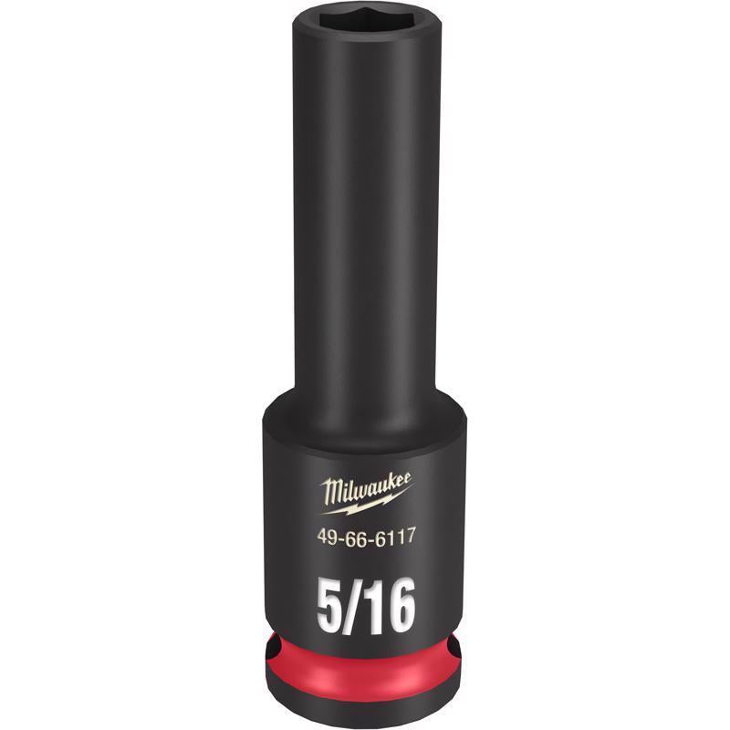 Milwaukee SHOCKWAVE 5/16 in. X 3/8 in. drive SAE 6 Point Deep Impact Socket 1 pc