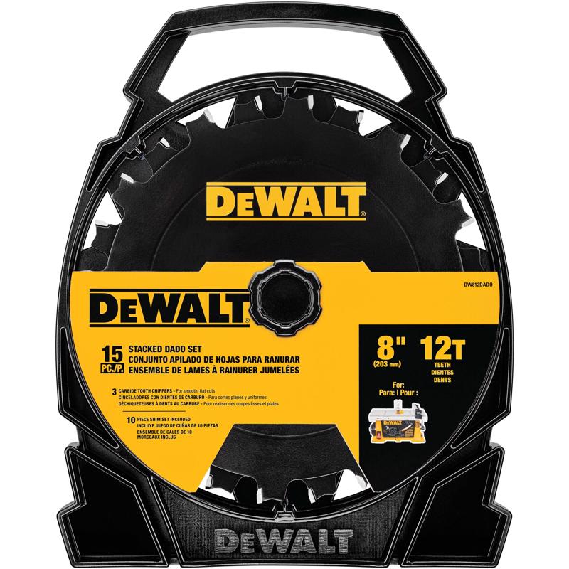 DEWALT 8 in. D Carbide Dado Blade Set 12 teeth 15 pc