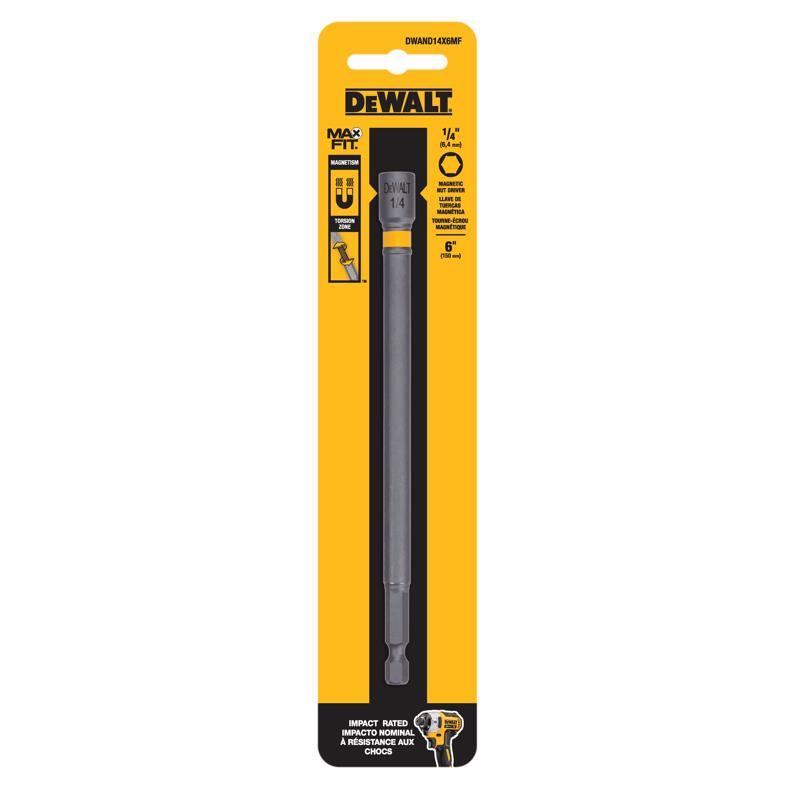 DEWALT Max Fit 1/4 in. X 6 in. L Steel Nut Driver 1 pk
