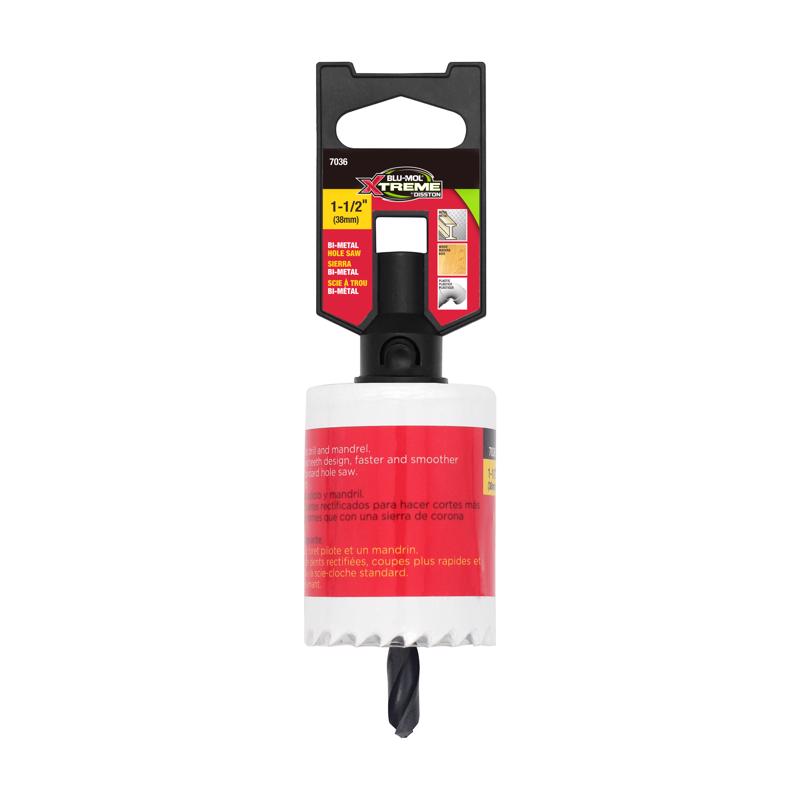 Blu-Mol Xtreme 1-1/2 in. Bi-Metal 1/4 in. D Hole Saw Arbor Included