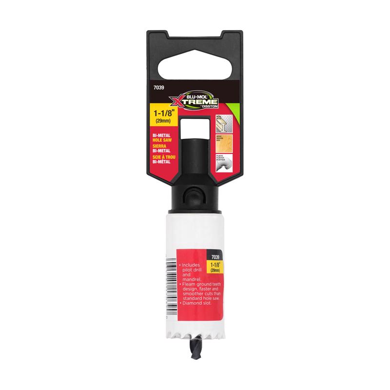 Blu-Mol Xtreme 1-1/8 in. Bi-Metal 1/4 in. D Hole Saw Arbor Included