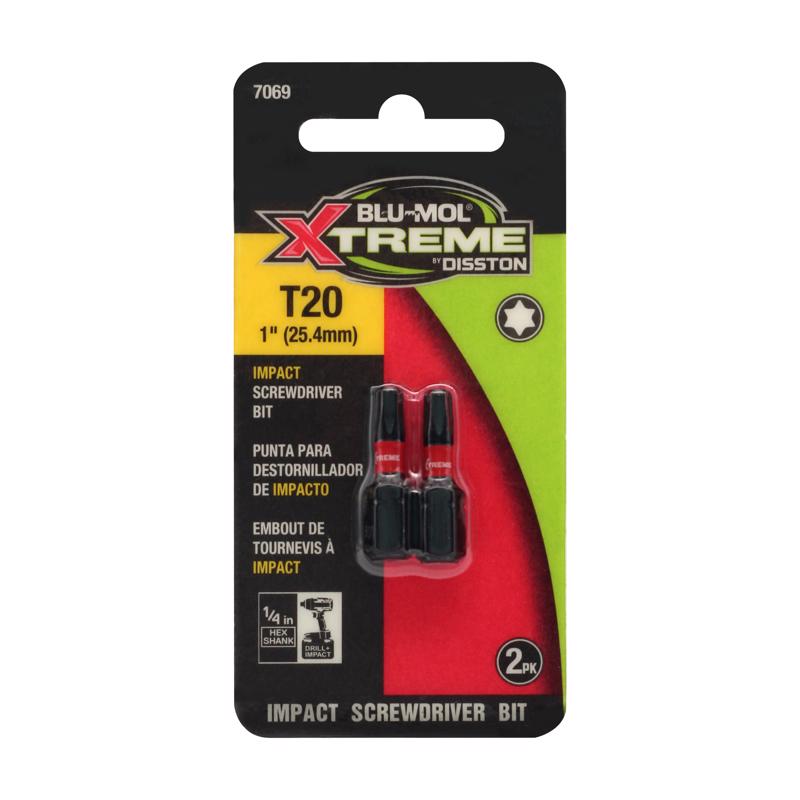 Blu-Mol Xtreme Torx 20 X 1 in. L Screwdriver Bit S2 Tool Steel 2 pc